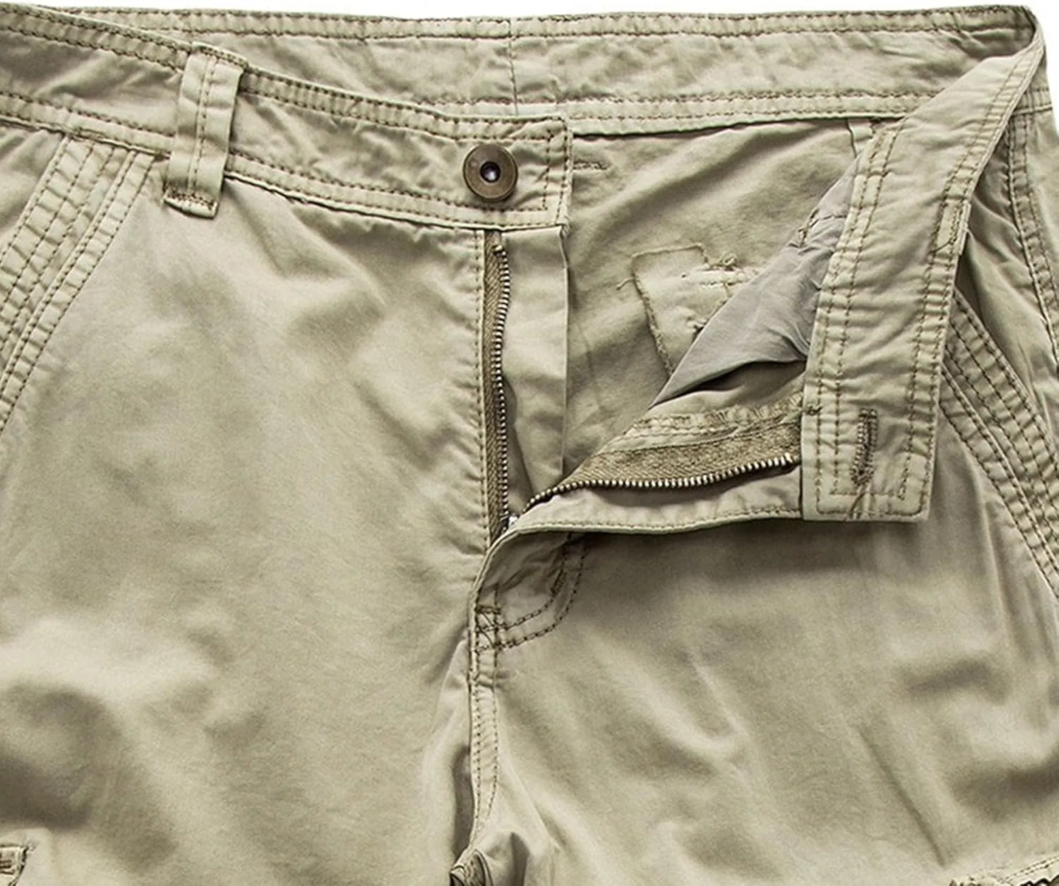 2 Pack Men's Cargo Shorts Cotton Work Shorts Multi Pockets Beach Shorts Relaxed Fit Outdoor Casual Military Shorts