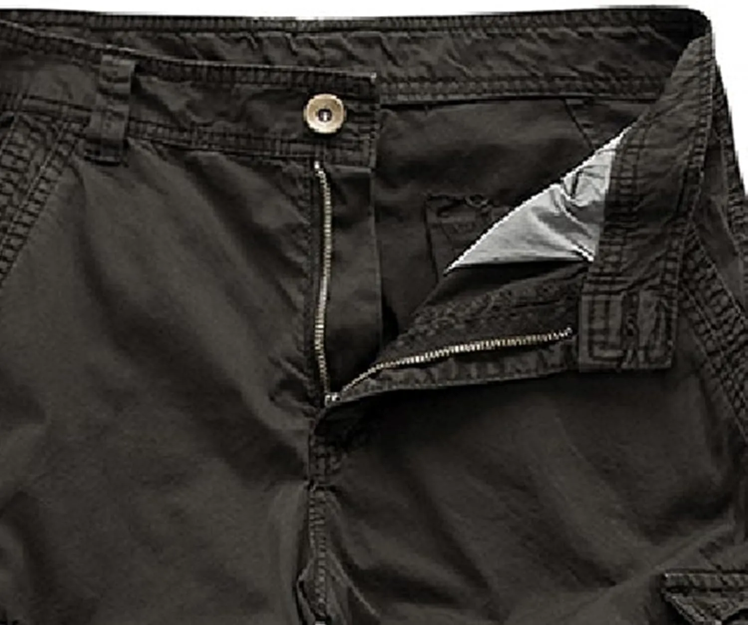 2 Pack Men's Cargo Shorts Cotton Work Shorts Multi Pockets Beach Shorts Relaxed Fit Outdoor Casual Military Shorts