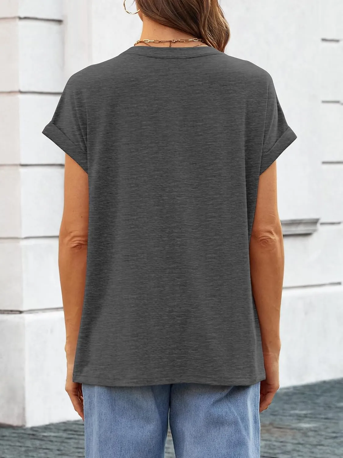 ATHMILE Womens Tops Oversized Business Casual Dressy Summer T Shirts Short Sleeve Clothes Fashion Trendy Outfits 2025