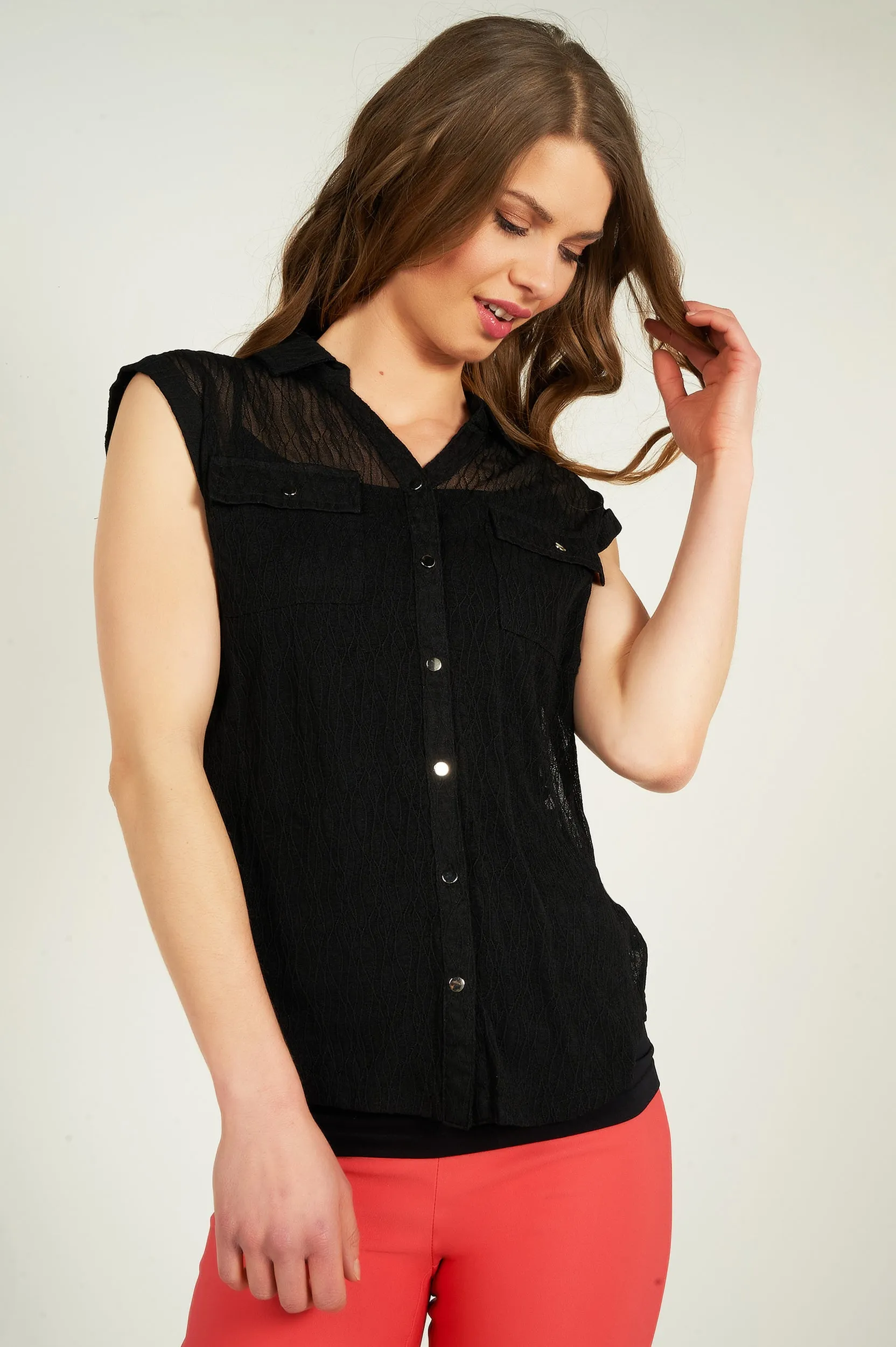 Blouse en maille sans manches - TESSY-MHUX1 - (E-A1)