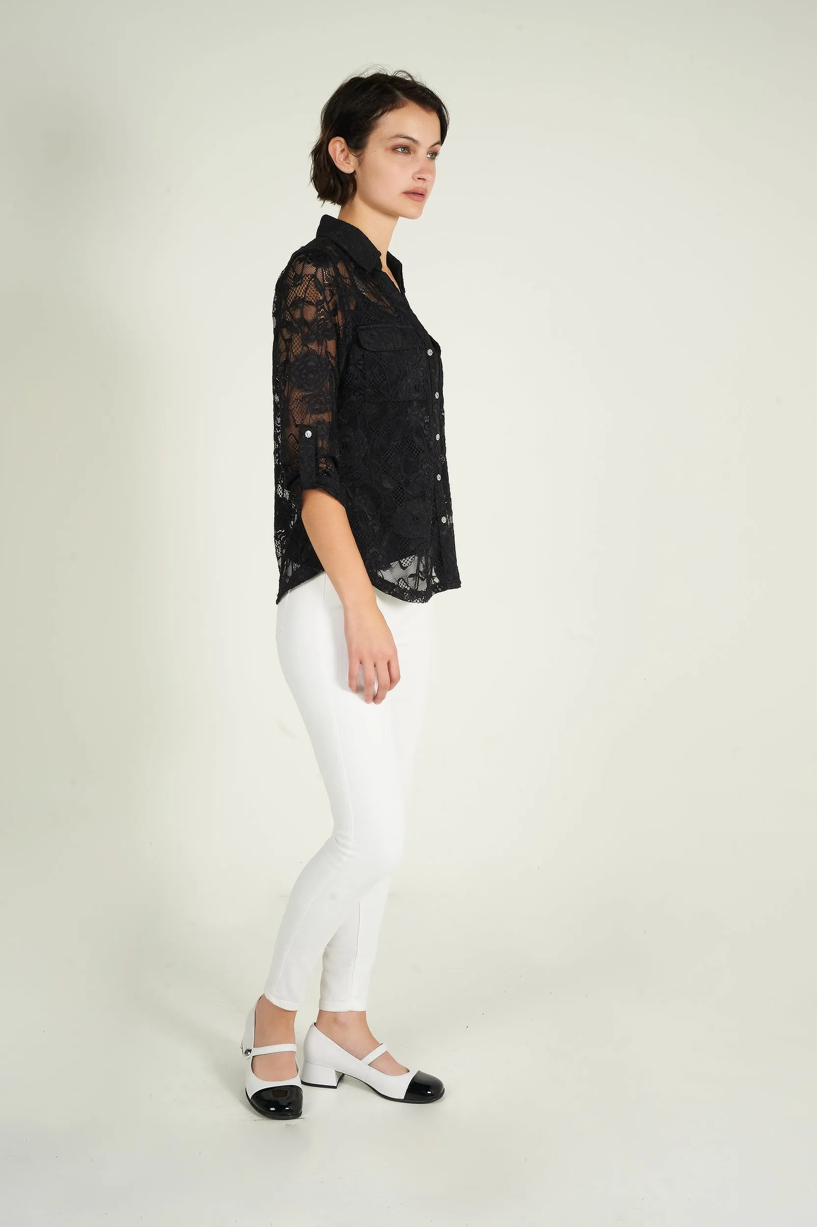 Blouse fleurie en dentelle - PINOT-LA - (R-B10)