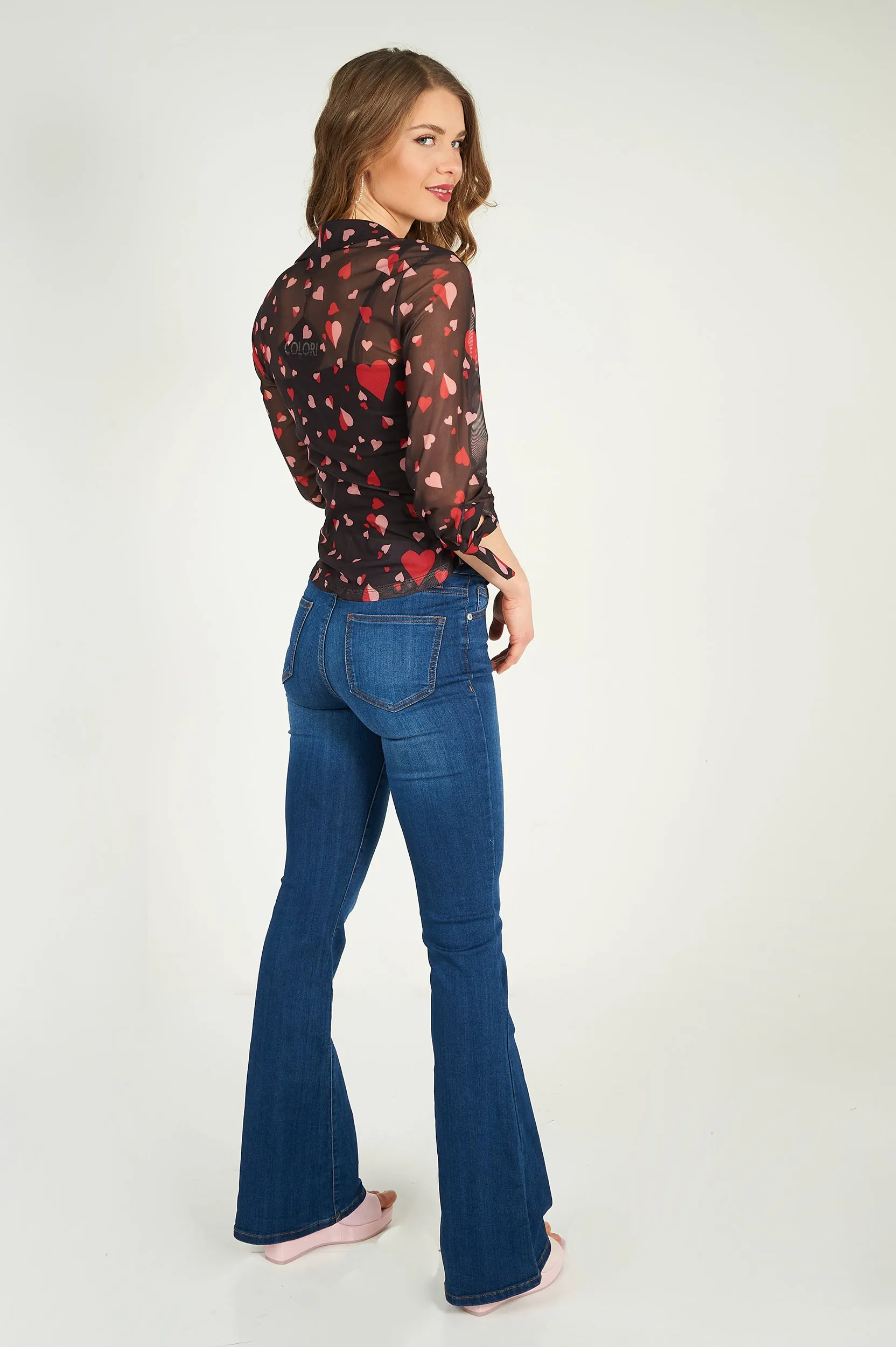 Blouse imprimée transparente - LEONCIA-MHX1 - (E-C4)