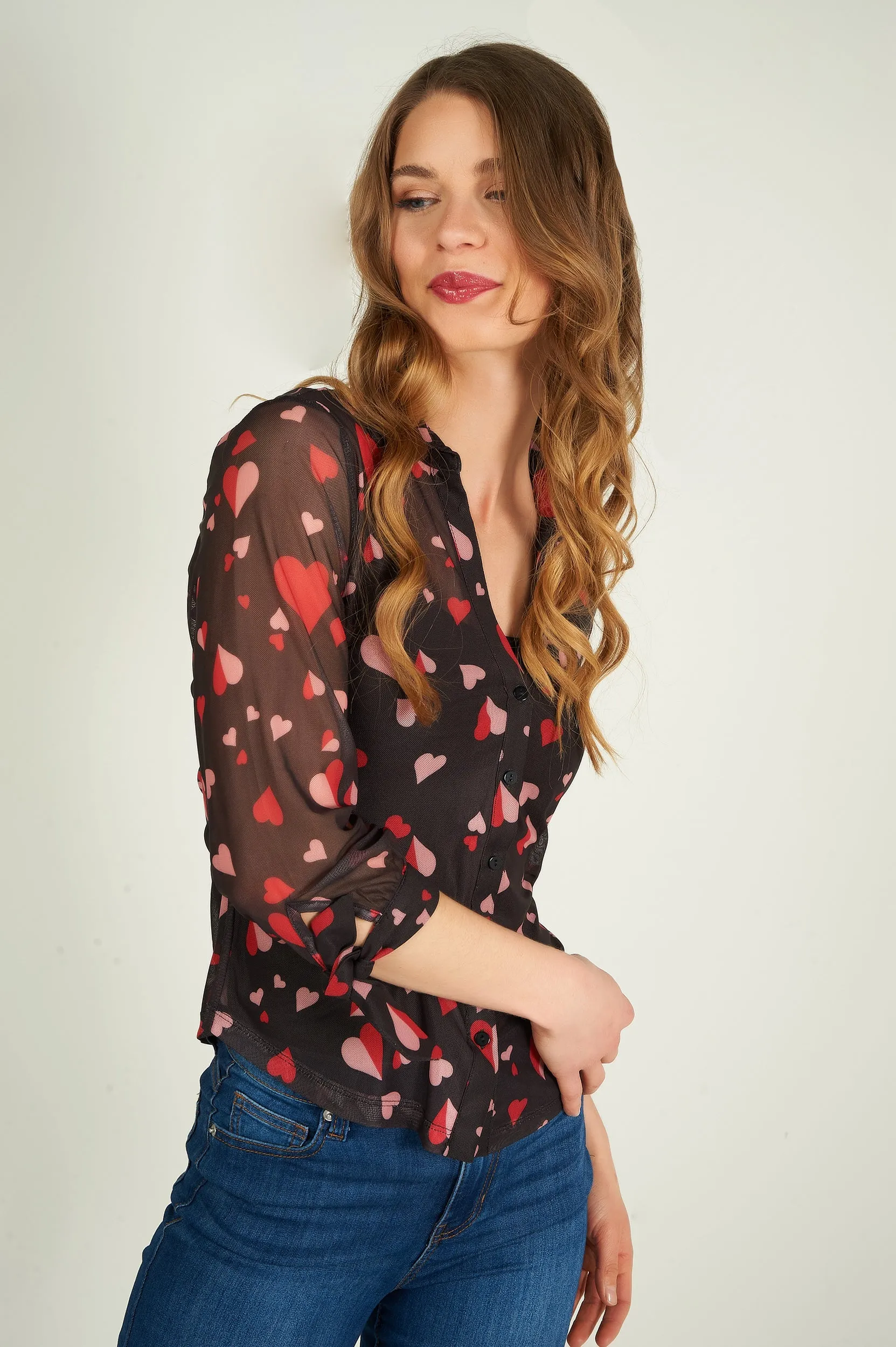 Blouse imprimée transparente - LEONCIA-MHX1 - (E-C4)