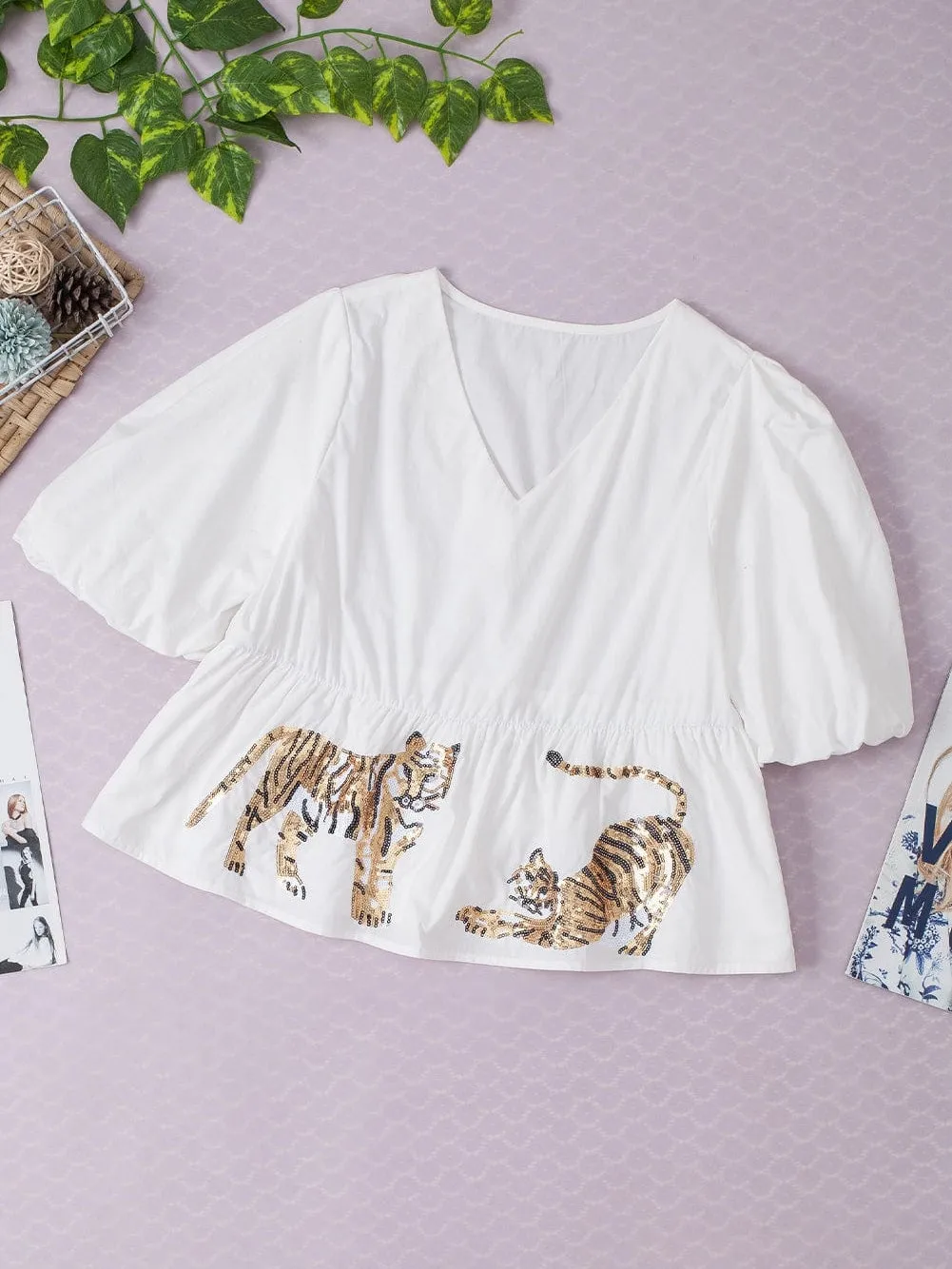 Bold Tiger Print Blouse