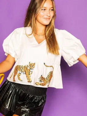 Bold Tiger Print Blouse