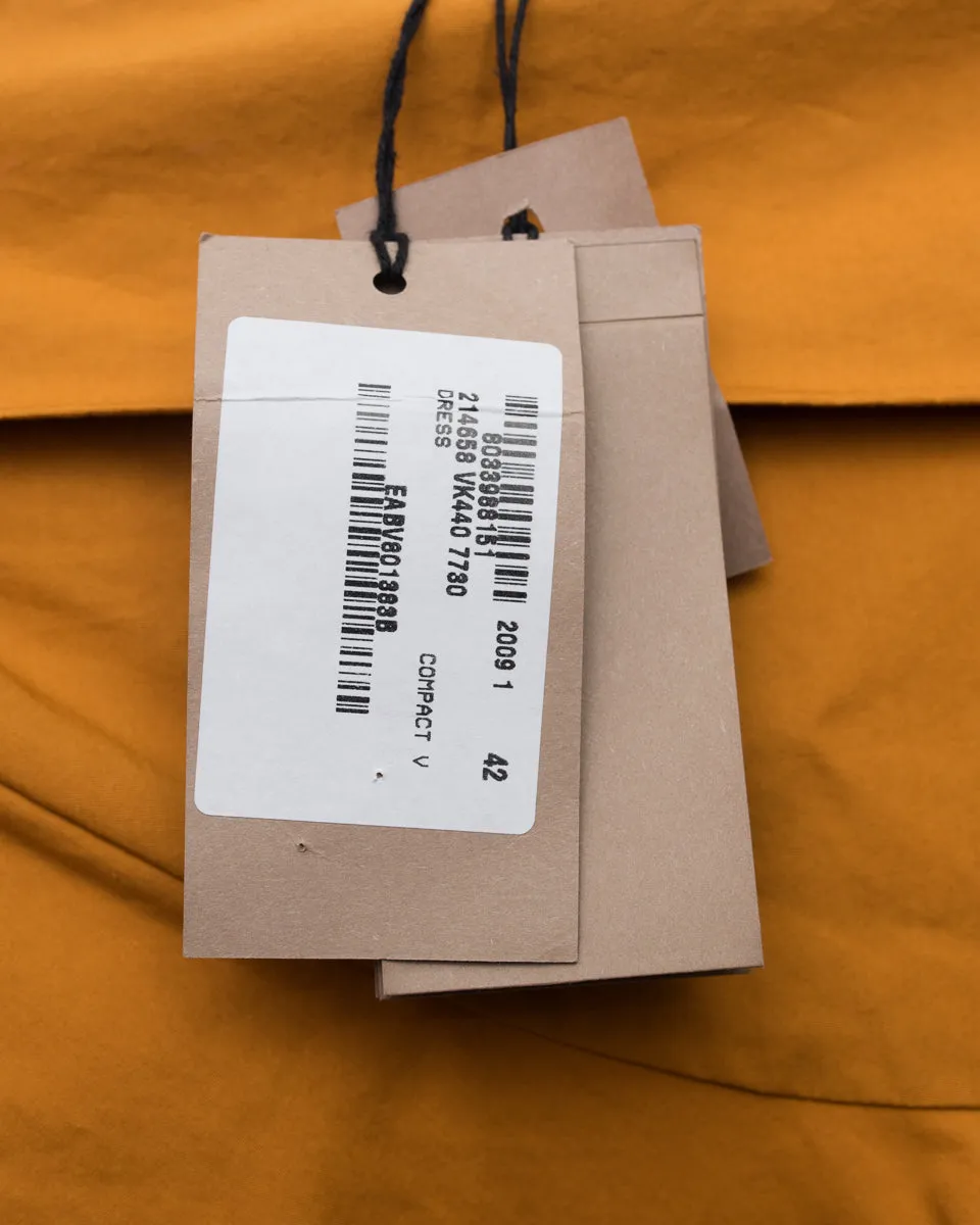 Bottega Veneta Mustard Yellow Cotton Cowl Neck Dress - 6/8