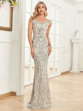 Capture The Moon Light Silver Women's Party Dress