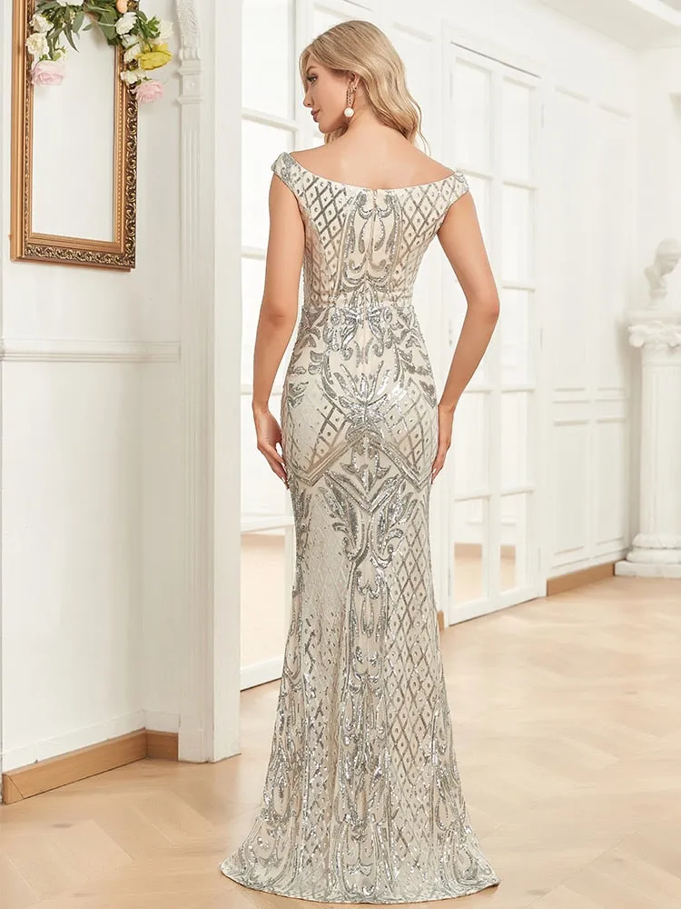 Capture The Moon Light Silver Women's Party Dress