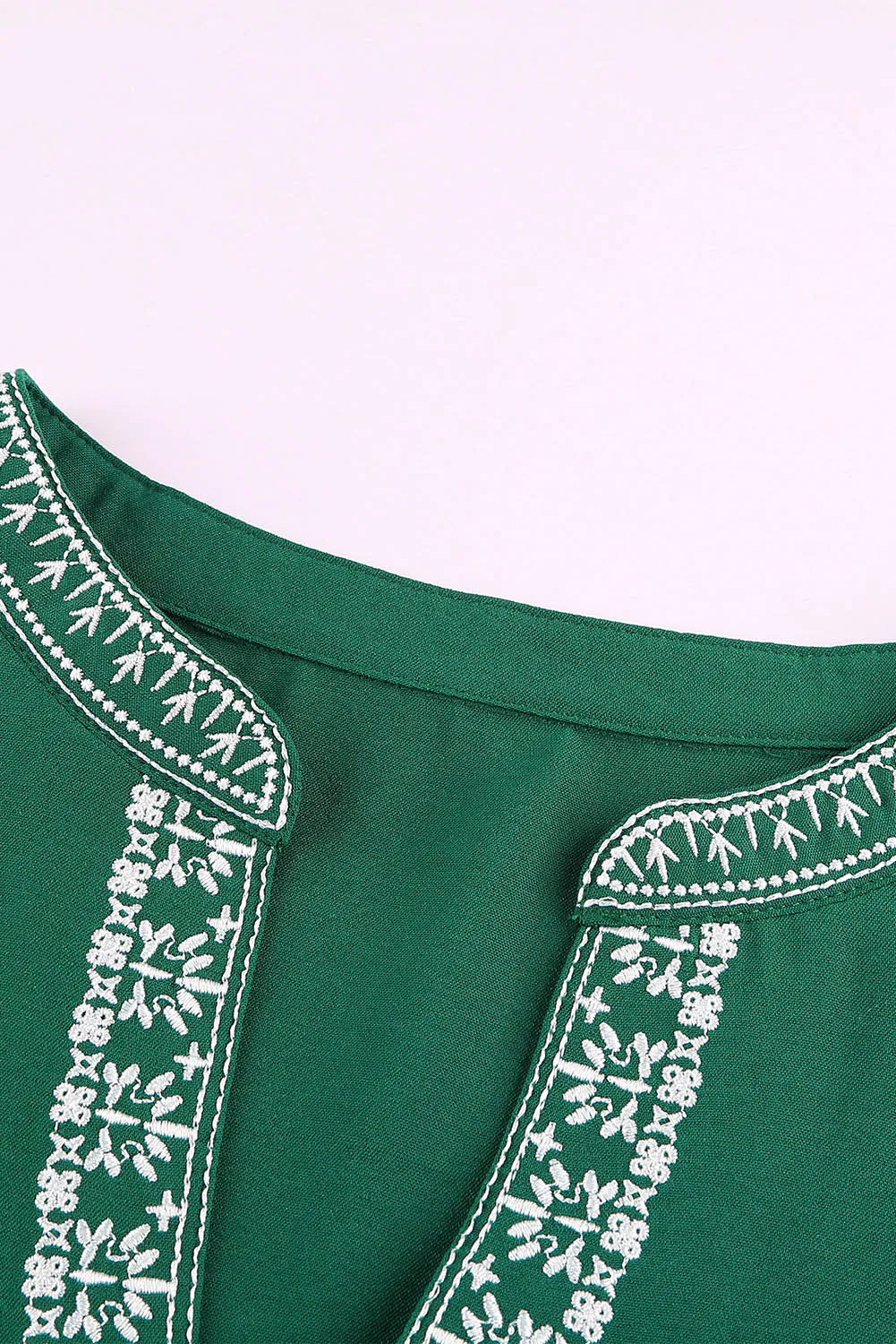 Chic Boho V Neckline Half Sleeve Blouse
