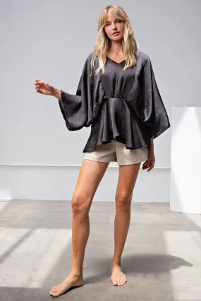 Chic Satin Top in Black