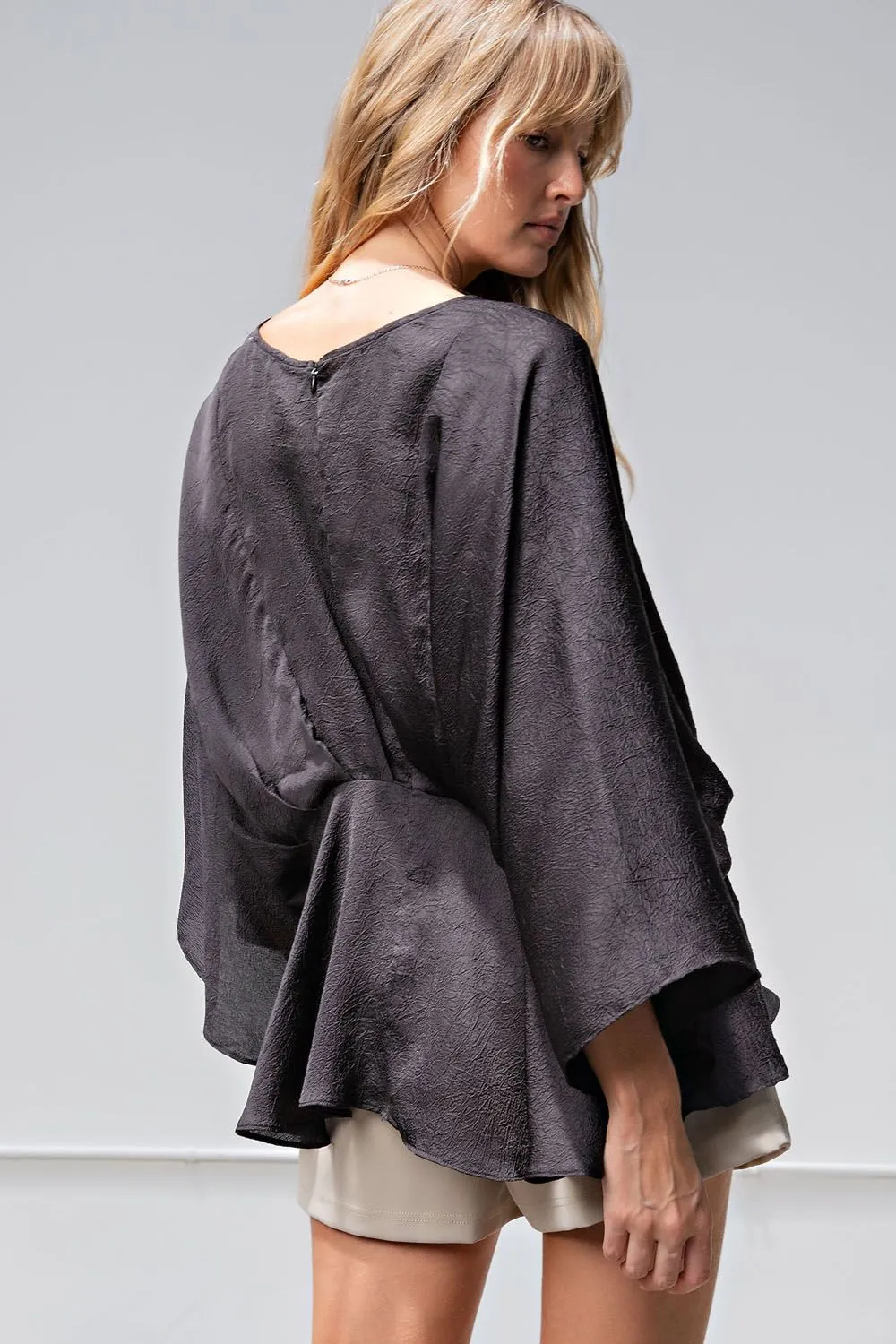 Chic Satin Top in Black