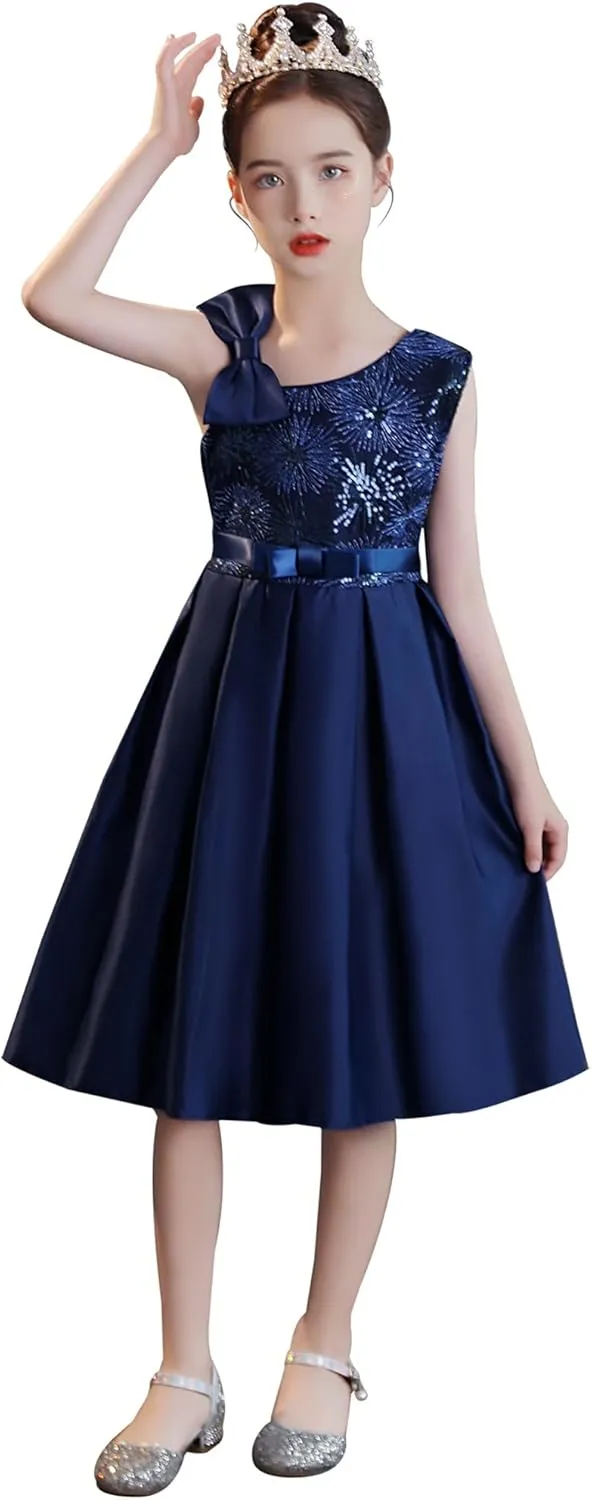 Cichic Elegant Girls' Special Occasion Dress Princess Dresses for Kids 5-6 Years Old Light Purple