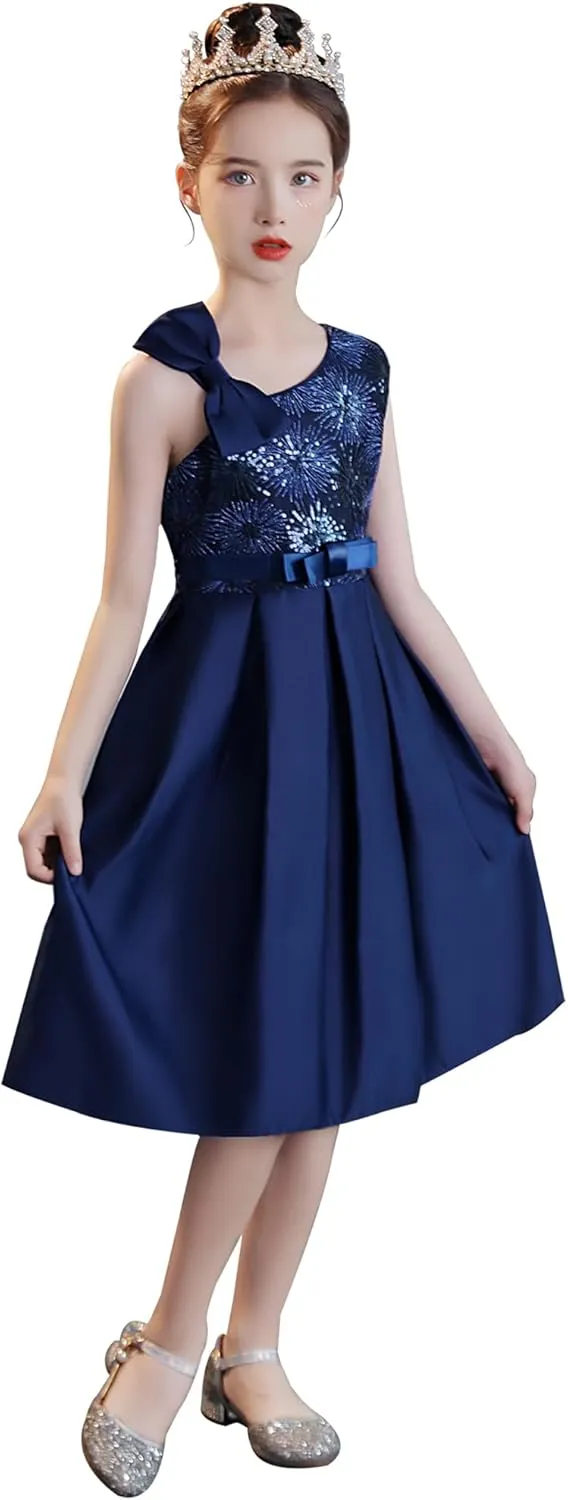 Cichic Elegant Girls' Special Occasion Dress Princess Dresses for Kids 5-6 Years Old Light Purple