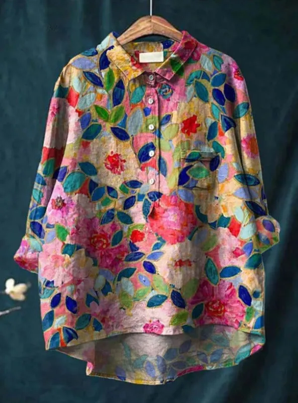 Claire™ - Blouse en Soie Florale Chic