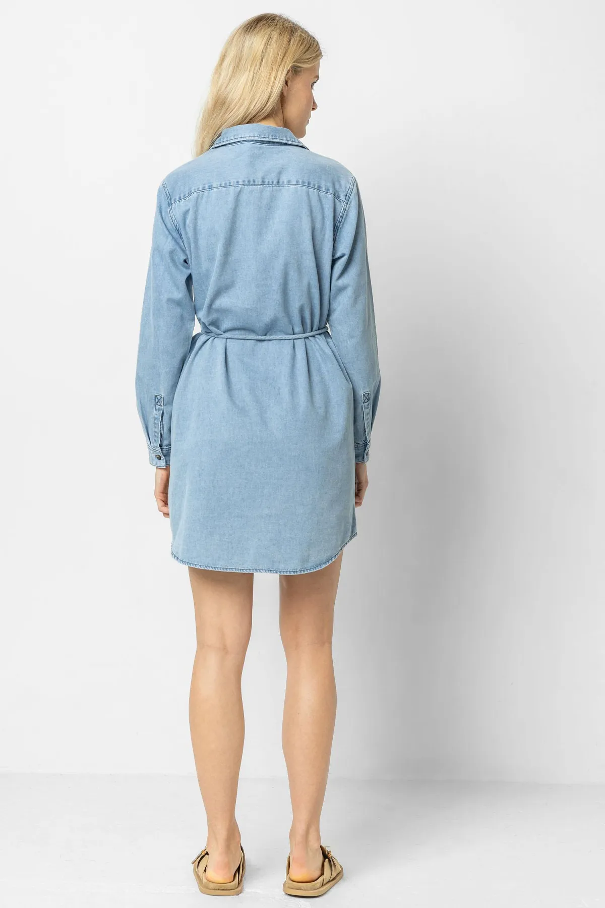 Denim Shirt Dress | Light Wash