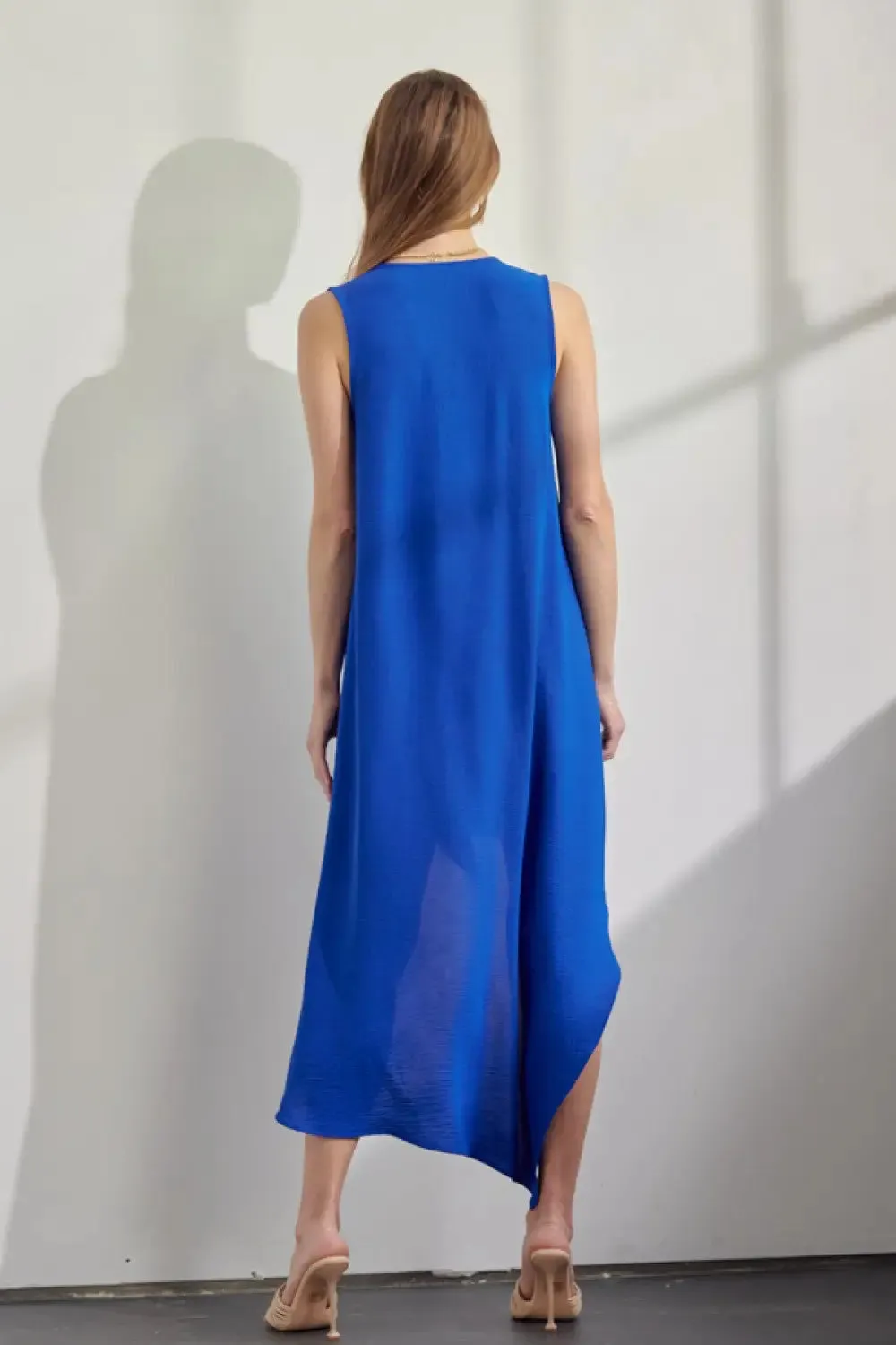 DRAPED FRONT HI-LOW DRESS