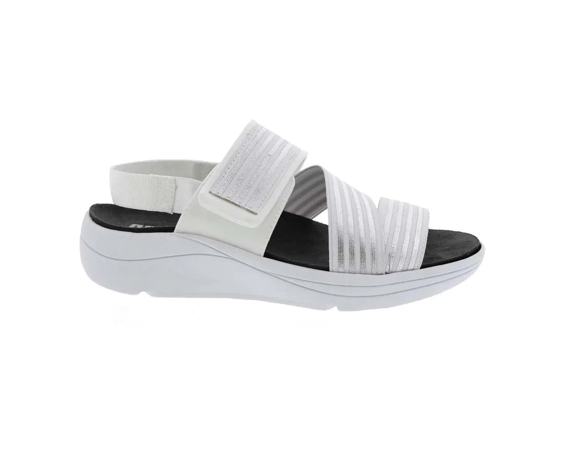 Drew Sutton Women Sandal In White/silver Combo