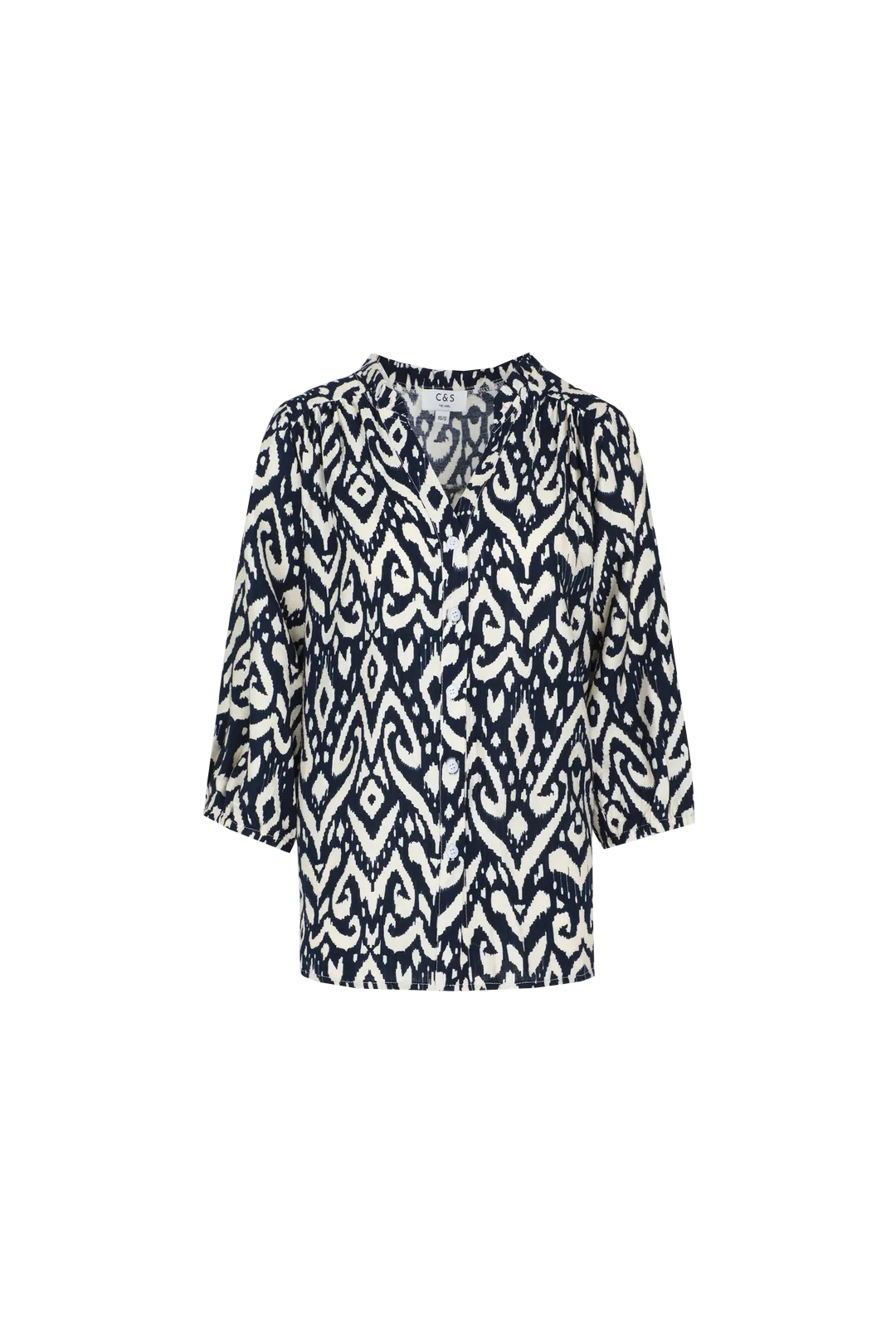 Emelia blouse | Sand/Navy Blue