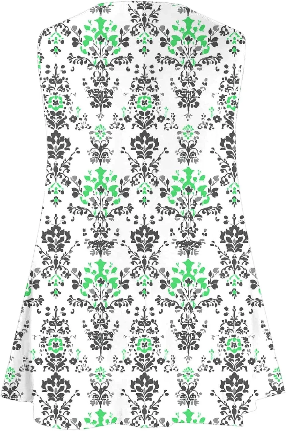 Fashion Print Plus Size Tank Tops for Women, Loose V-Neck Summer Sleeveless Casual Shirts Ruffle Hem Vacation Clothes