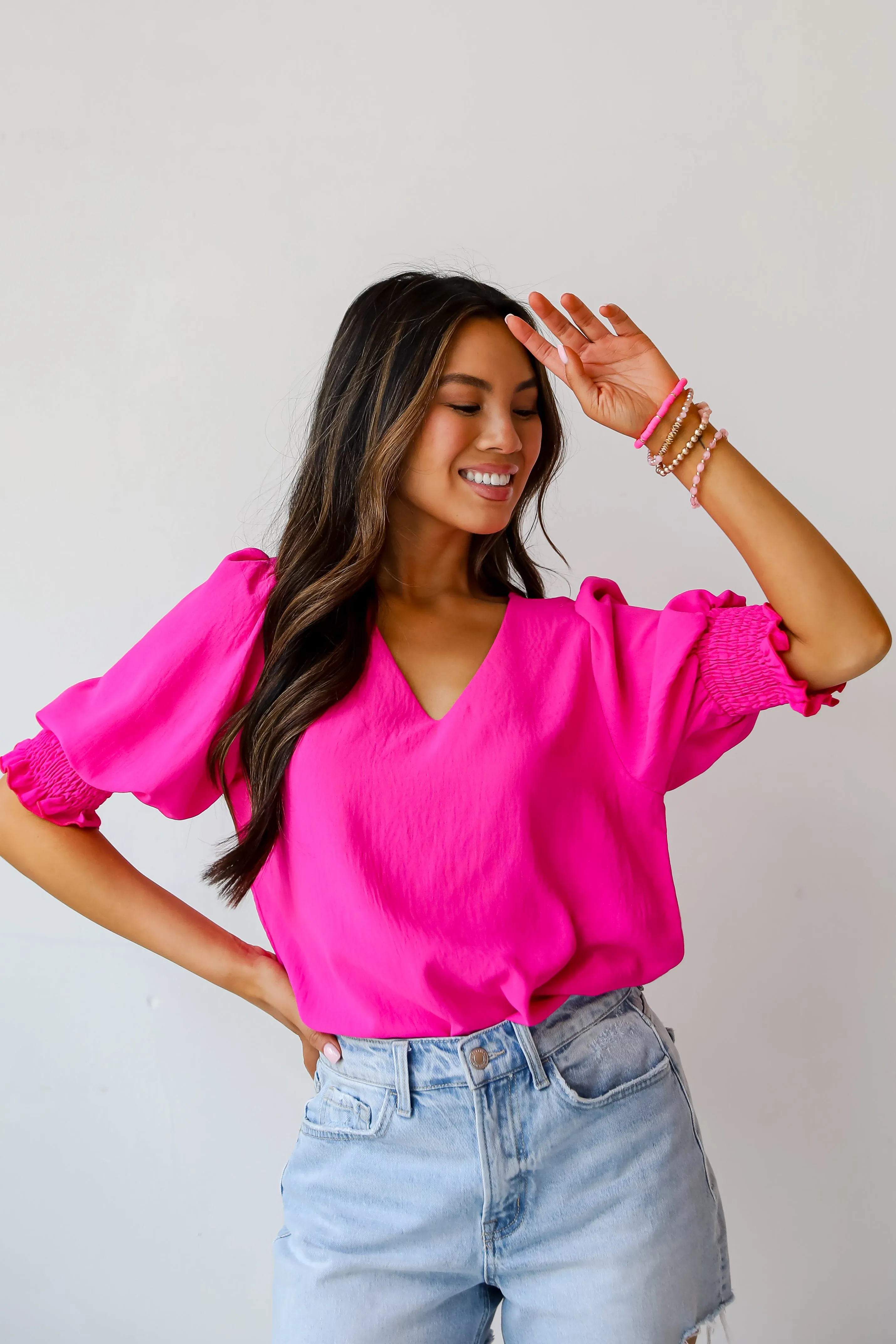FINAL SALE - Chic Intent Hot Pink Blouse