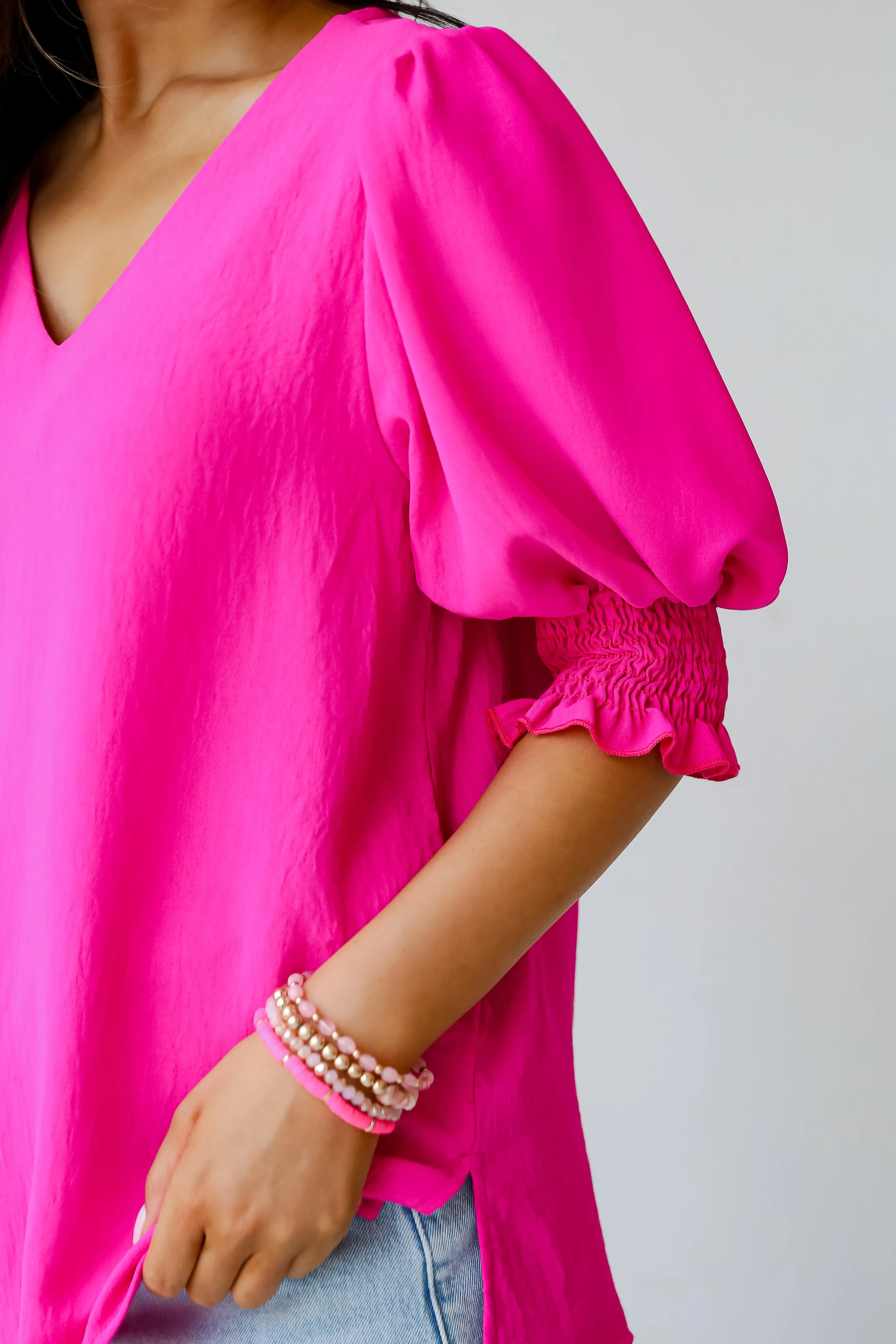 FINAL SALE - Chic Intent Hot Pink Blouse