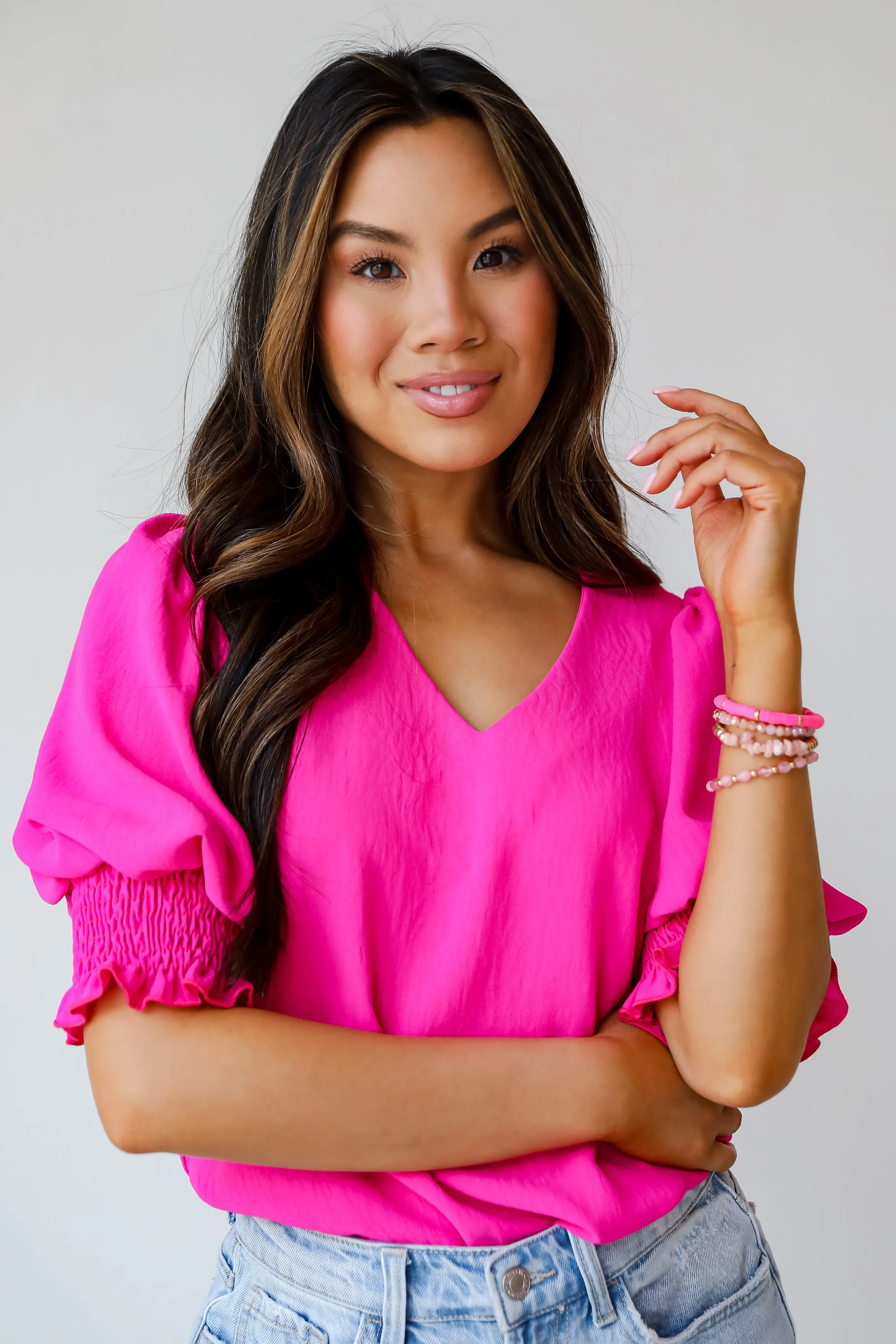 FINAL SALE - Chic Intent Hot Pink Blouse