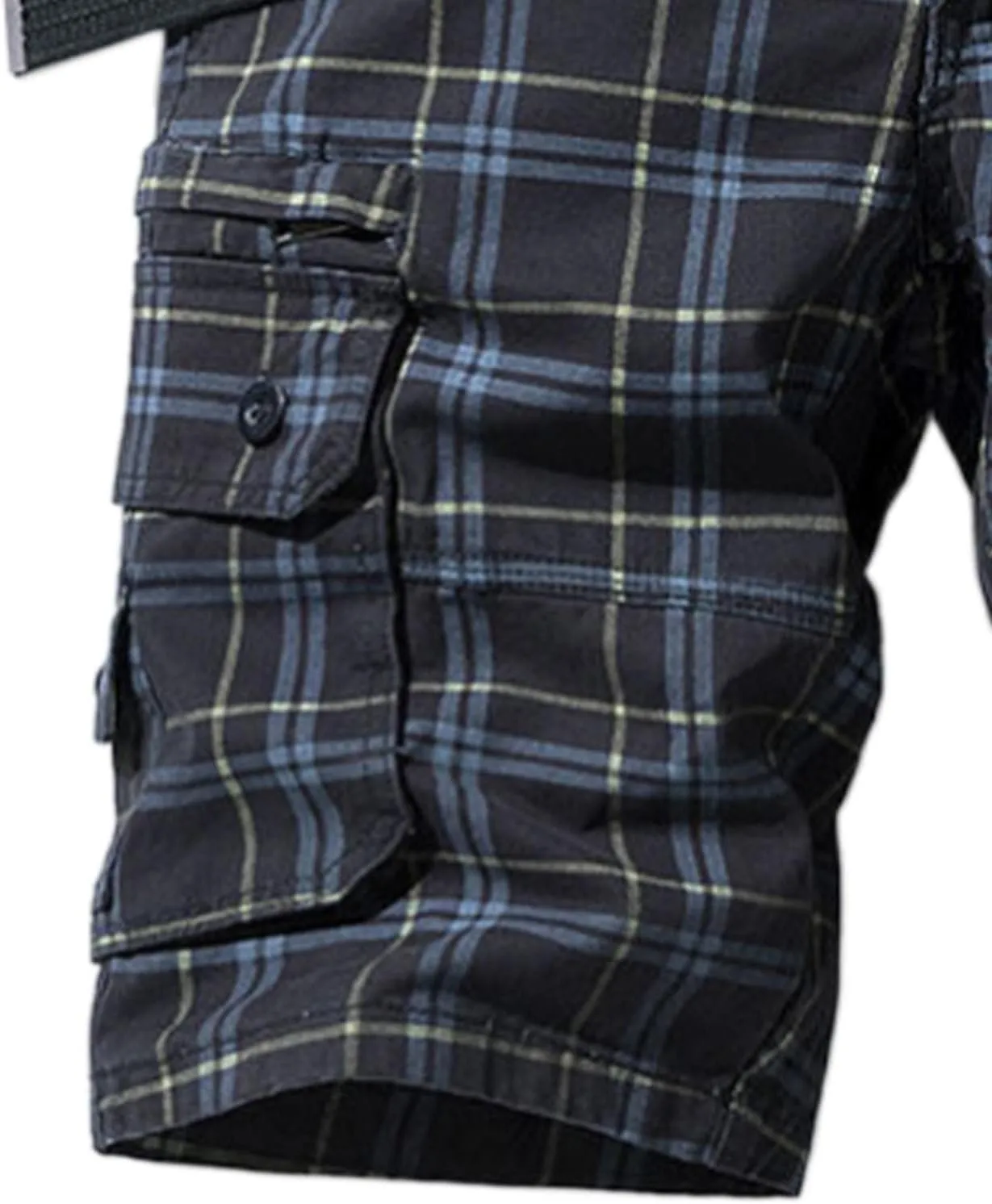 GIERIDUC Men's Cargo Shorts 3/4 Relaxed Fit Ripstop Cargo Shorts Running Shorts Pockets Elastic Waist Cotton Hiking Shorts