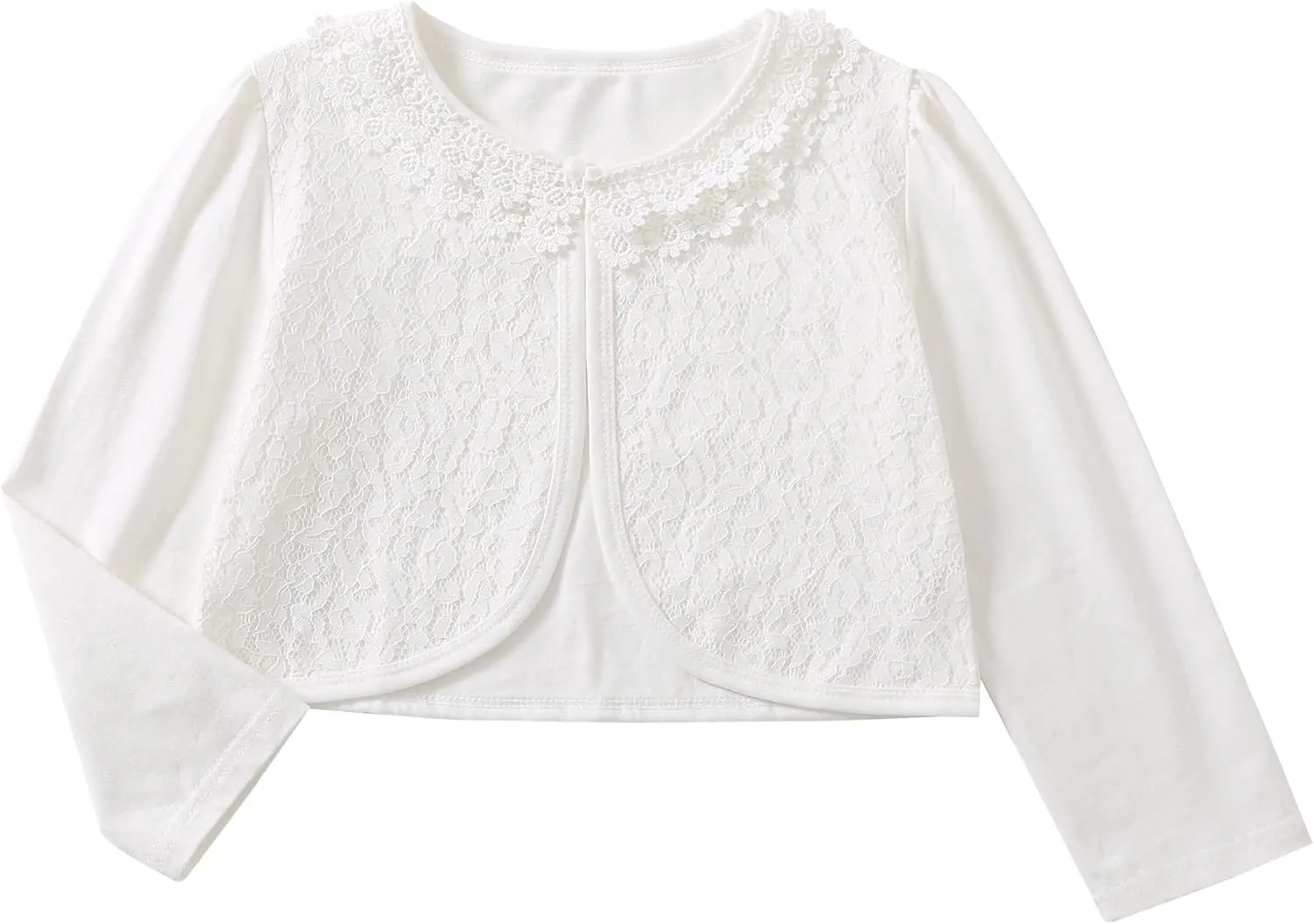 Girls Bolero Shrugs 3/4 Long Sleeve Light-Weight Bolero Cardigan Dress Cover Up for Communion