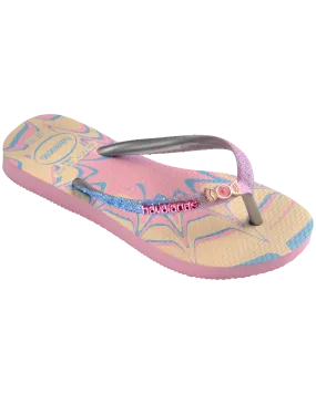 Girls Slim Glitter Trendy Flip Flops in Pink Glow
