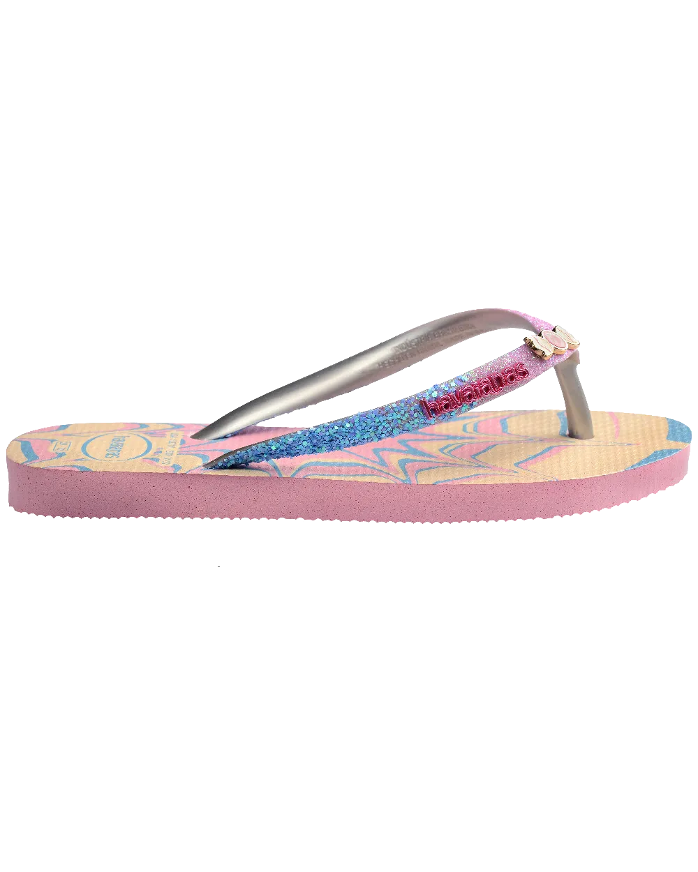 Girls Slim Glitter Trendy Flip Flops in Pink Glow