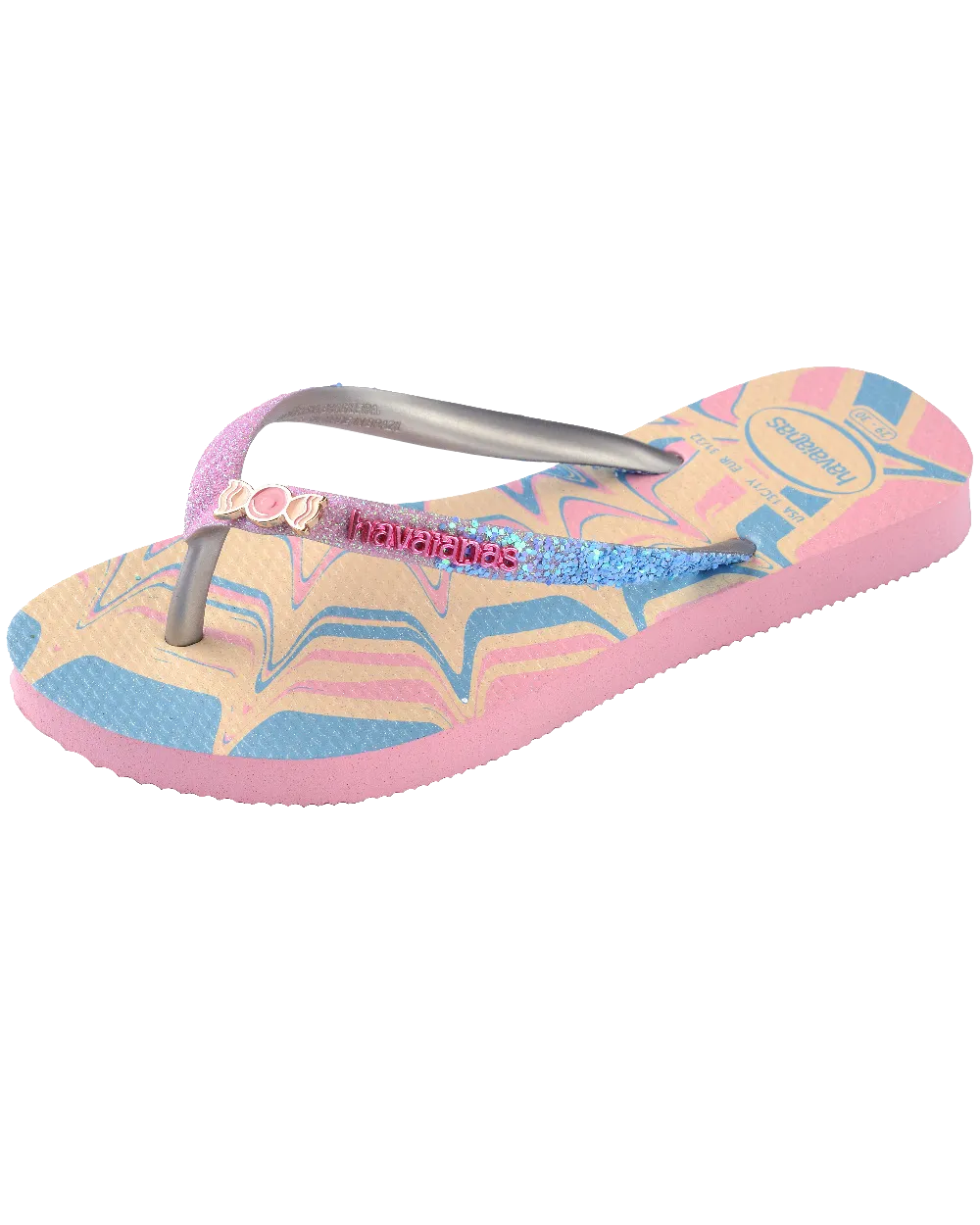 Girls Slim Glitter Trendy Flip Flops in Pink Glow