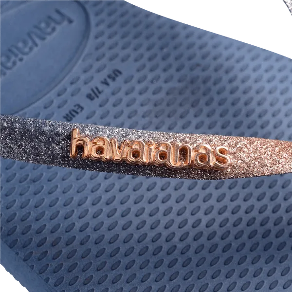 Havaianas Slim Square Glitter in Indigo Blue