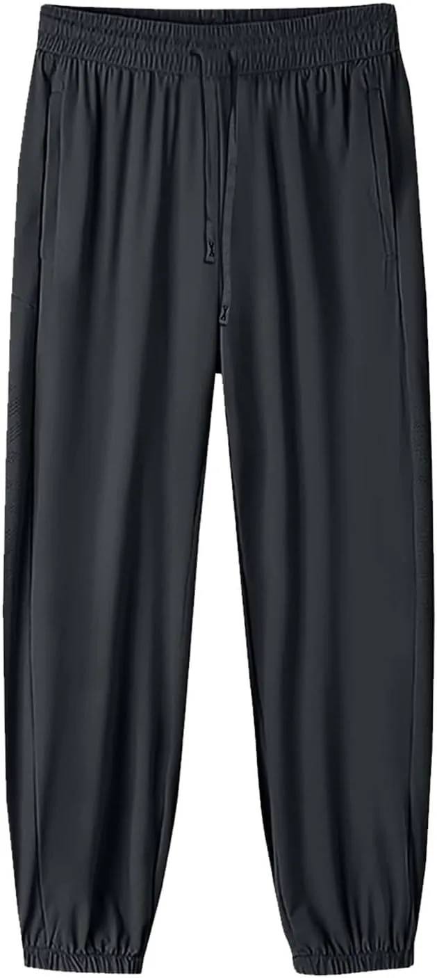 Hiking Pants Women Elastic Waist Drawstring Straight Leg Trousers Summer Loose Fit Breathable Sport Pants with Pocket