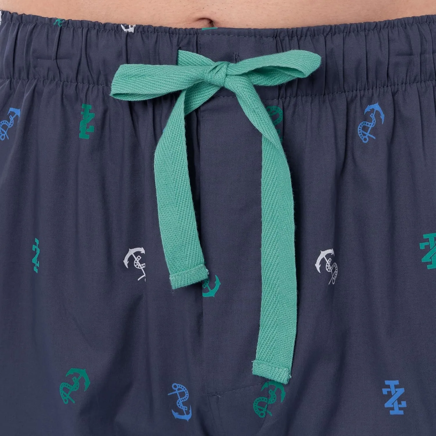 IZOD mens Printed Poplin Relaxed Fit Drawstring Sleep Shorts