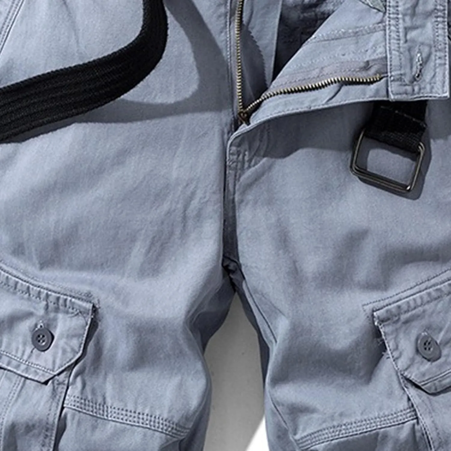 JEKE-DG Men's Relaxed Fit Cotton Cargo Shorts Casual Fashion Streetwear Shorts Solid Multi Pocket Work Shorts