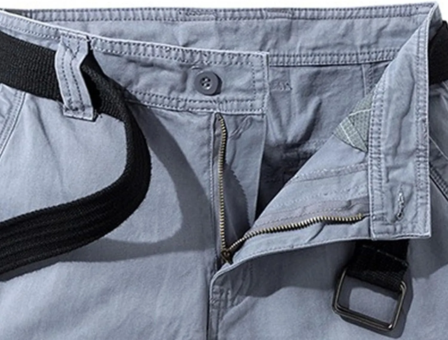 JEKE-DG Men's Relaxed Fit Cotton Cargo Shorts Casual Fashion Streetwear Shorts Solid Multi Pocket Work Shorts