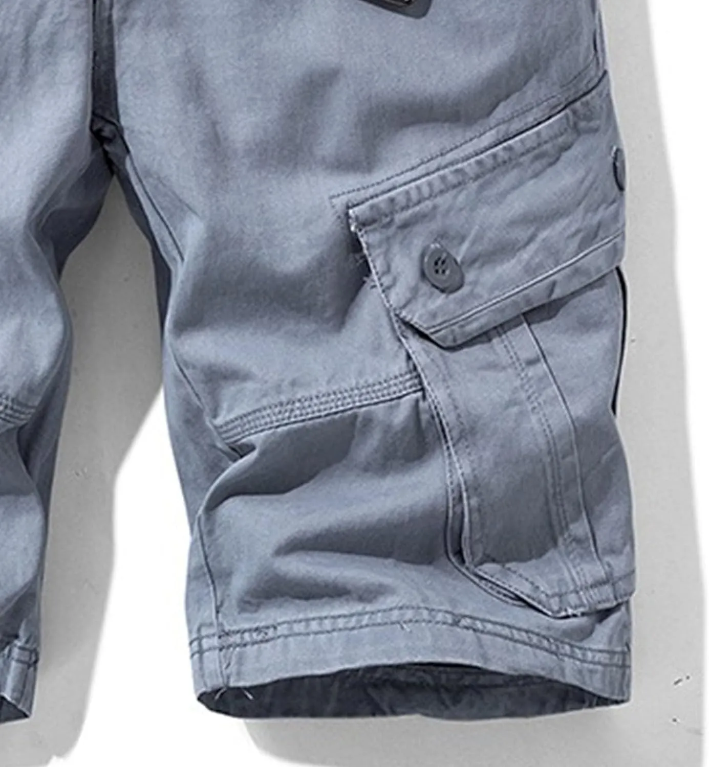 JEKE-DG Men's Relaxed Fit Cotton Cargo Shorts Casual Fashion Streetwear Shorts Solid Multi Pocket Work Shorts