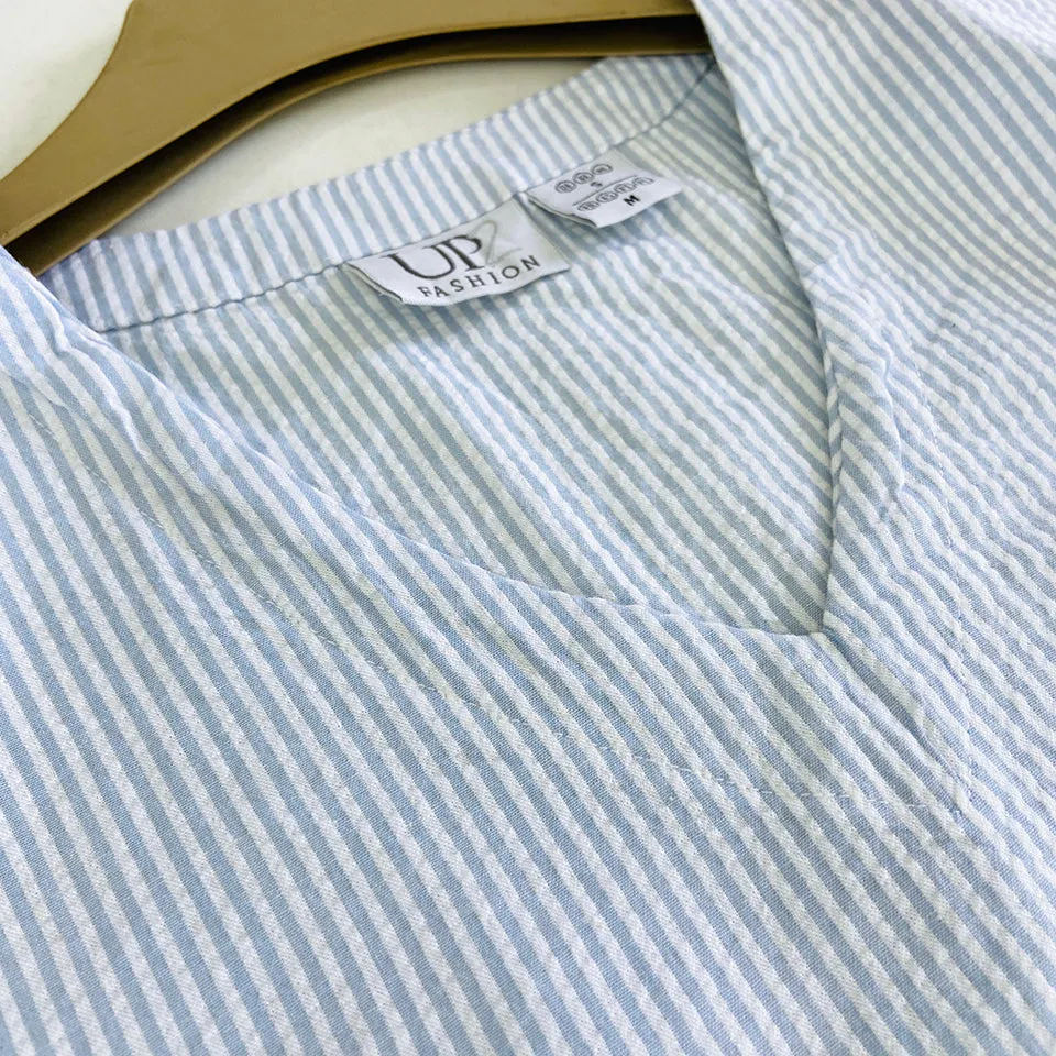 Ladies Nightwear Blue striped Pajama Set