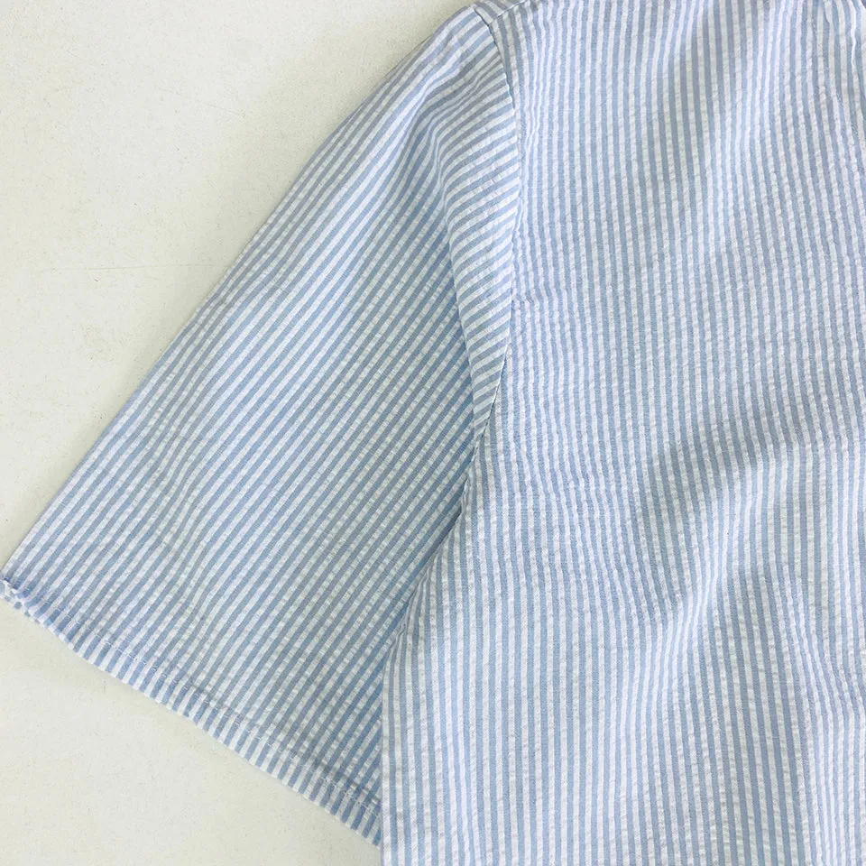 Ladies Nightwear Blue striped Pajama Set