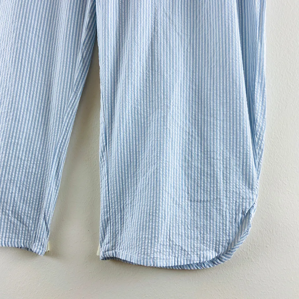 Ladies Nightwear Blue striped Pajama Set
