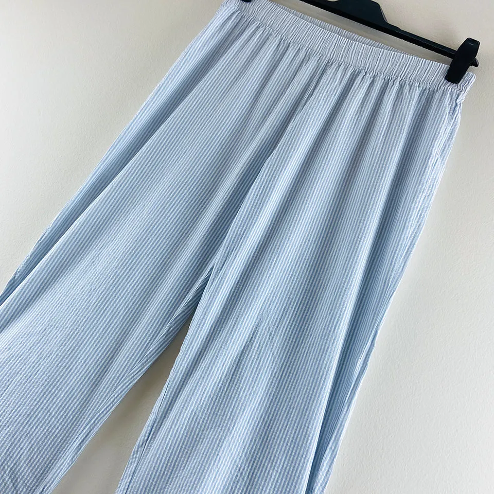 Ladies Nightwear Blue striped Pajama Set