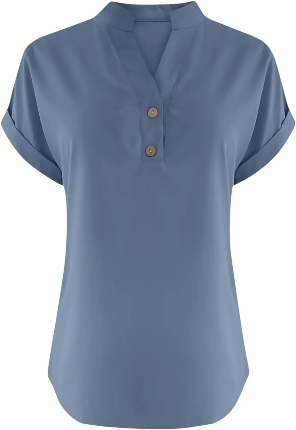 Linen Button Down Shirt for Women 2024 Dressy V Neck Tops Casual Loose Fit Summer Blouses Henley Gauze Tee Shirts