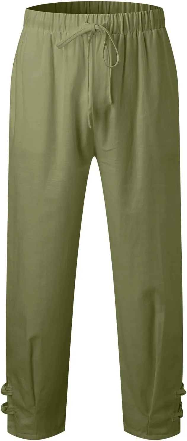 Linen Pants Men Lightweight Beach Pants Comfortable Loose and Light Trousers Workout Gym Running Pants Hip Hop Y2K