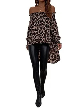 Live Free Leopard Print High Low Blouse