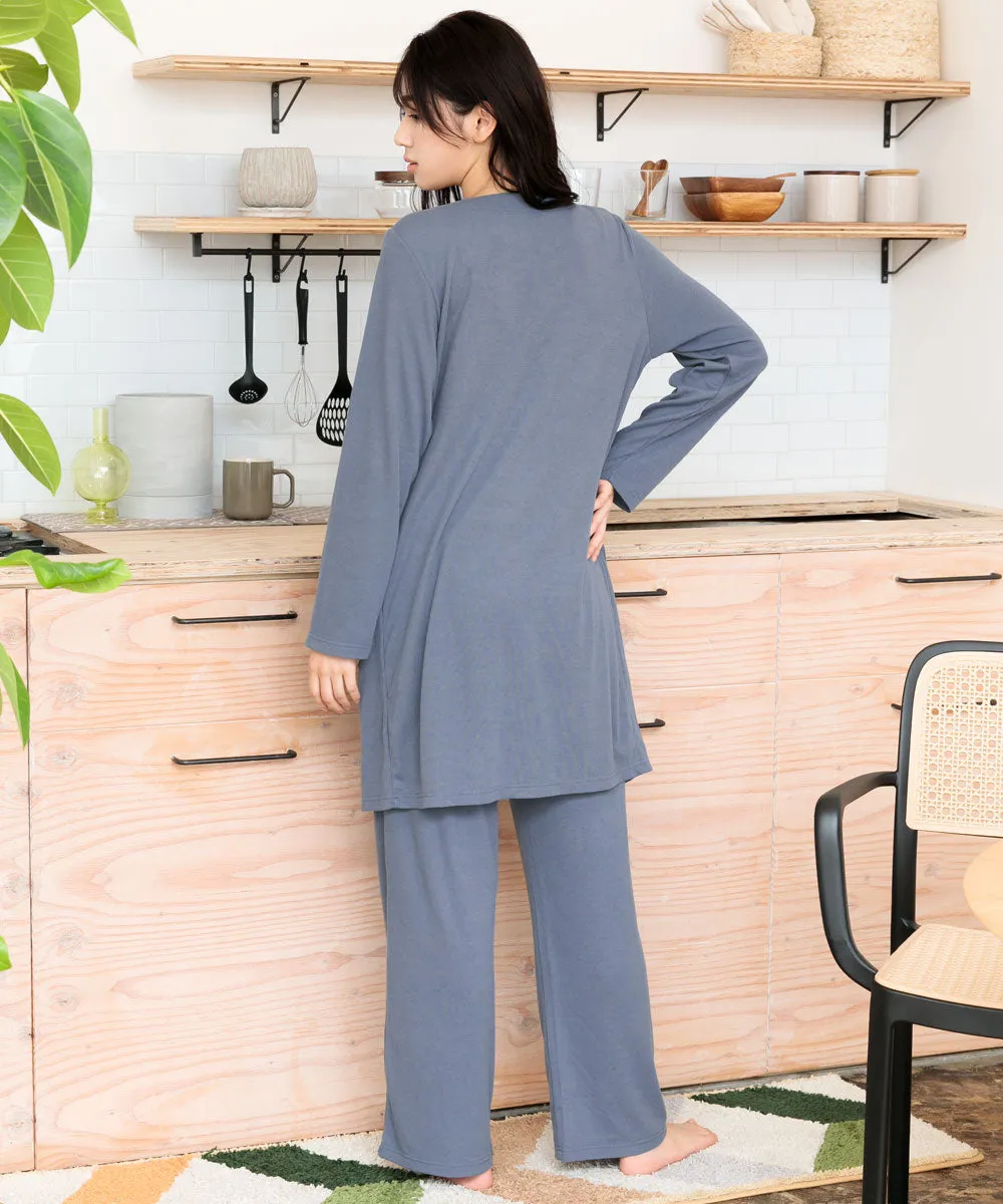 Long Sleeve 3-piece Loungewear Set with Cups
