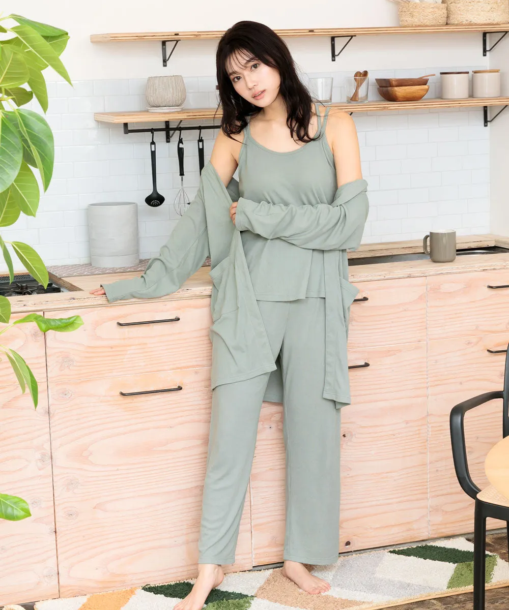Long Sleeve 3-piece Loungewear Set with Cups