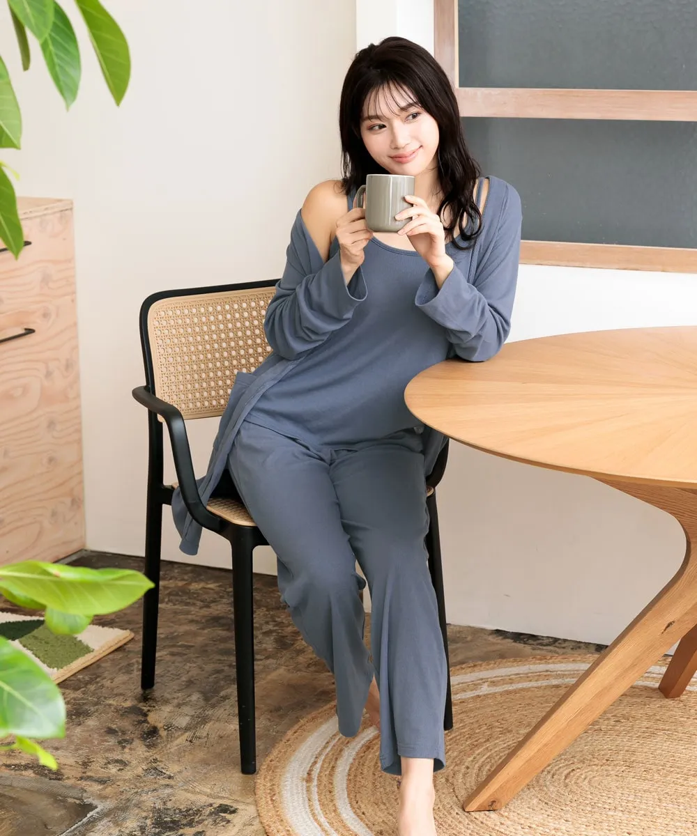 Long Sleeve 3-piece Loungewear Set with Cups