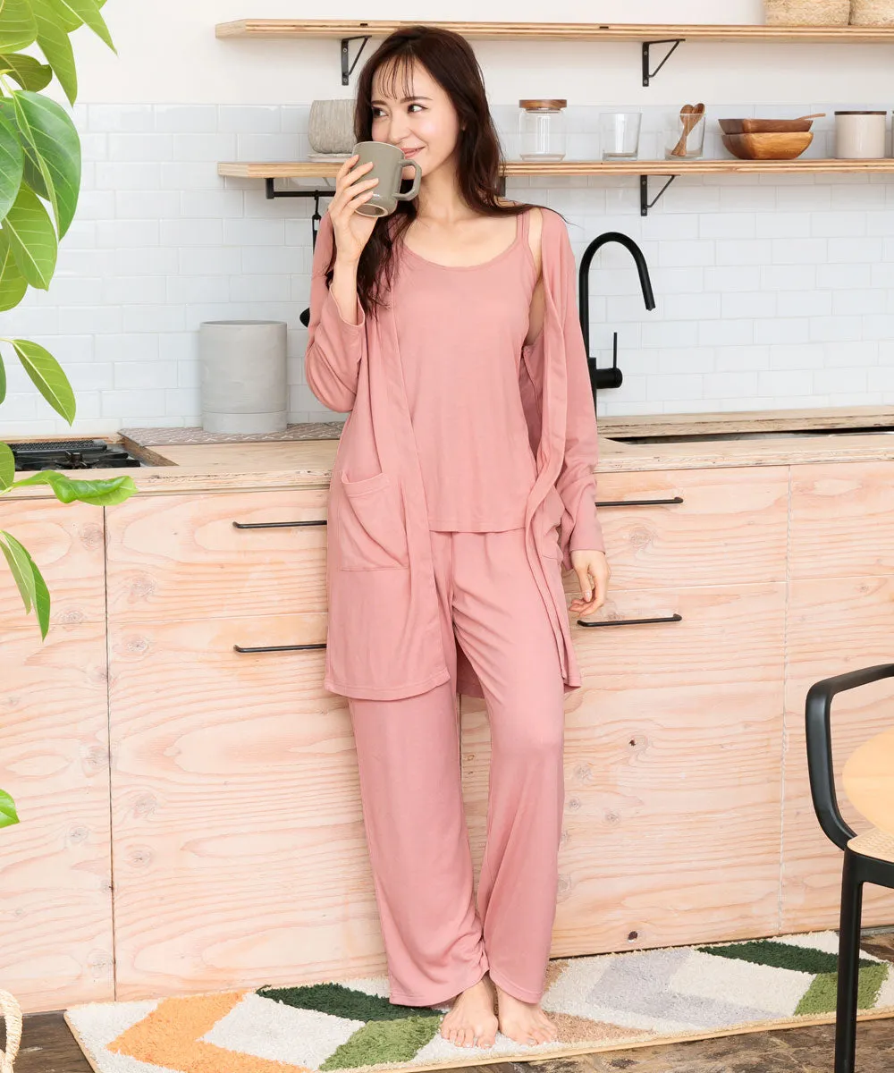 Long Sleeve 3-piece Loungewear Set with Cups