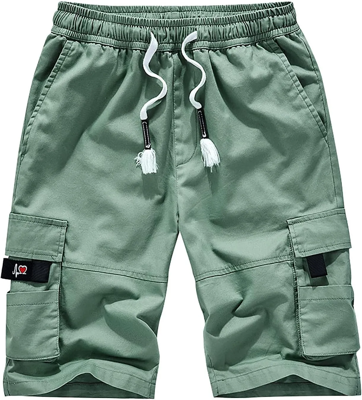 Men's Cargo Shorts Elastic Waistband Drawstring Summer Casual Shorts Relaxed Fit Work Shorts