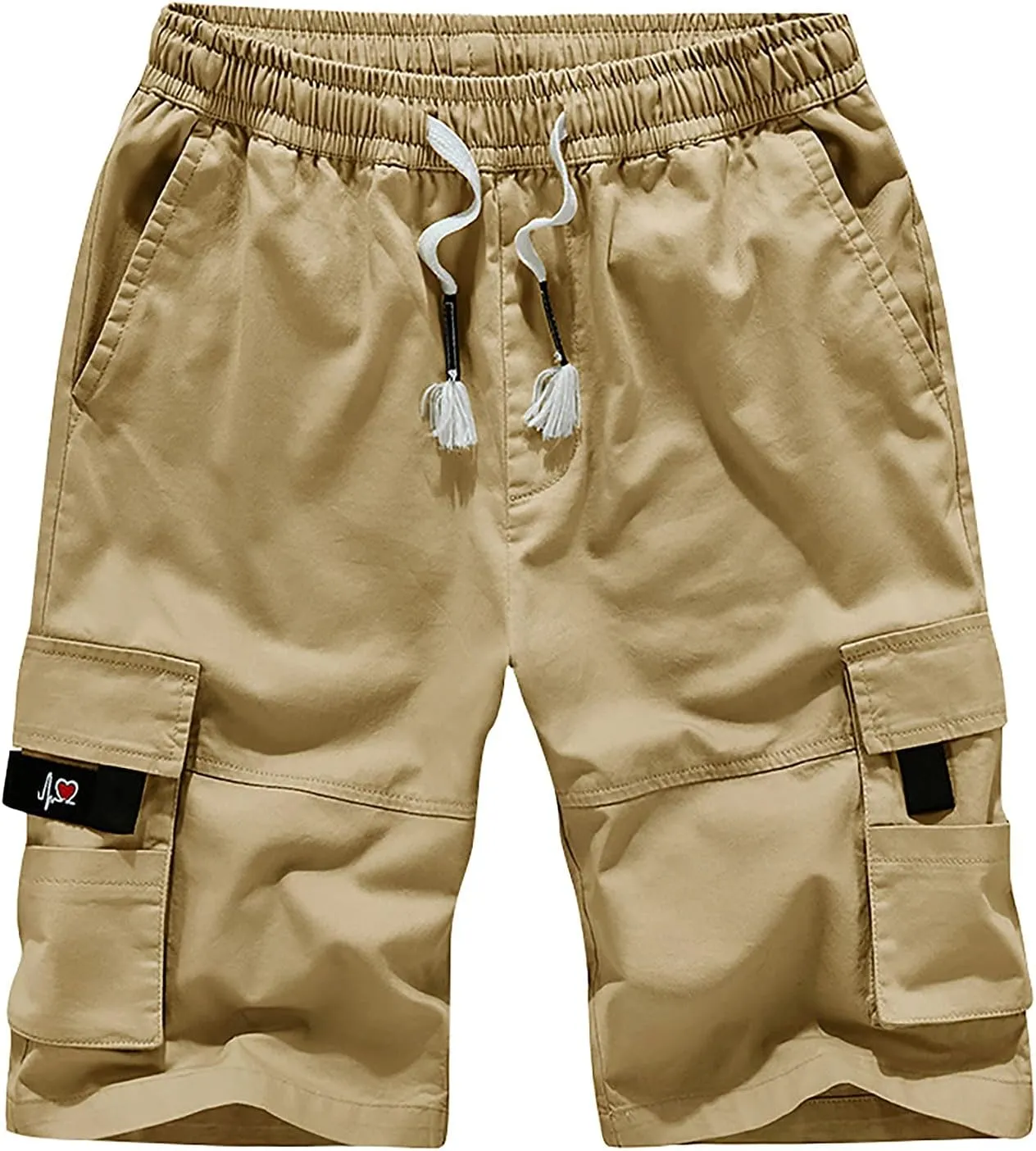 Men's Cargo Shorts Elastic Waistband Drawstring Summer Casual Shorts Relaxed Fit Work Shorts